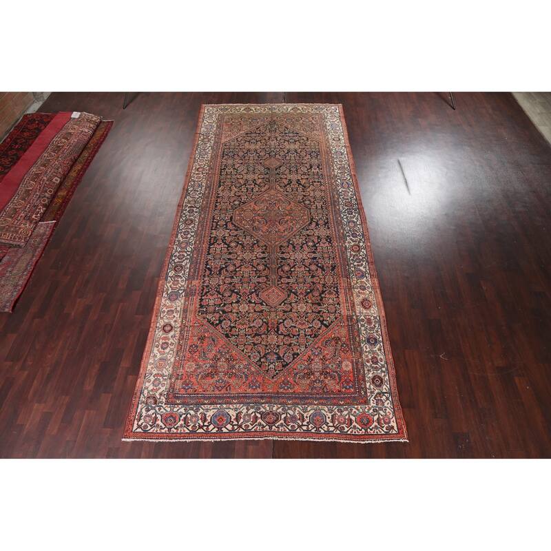Pre-1900 Antique Malayer Persian Runner Rug Hand-knotted Wool Carpet - 6'10" x 15'7"