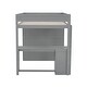 preview thumbnail 11 of 13, Gray Full Pine Wood Loft Bed w/ Wardrobes, 2-Drawer Desk w/ Cabinet