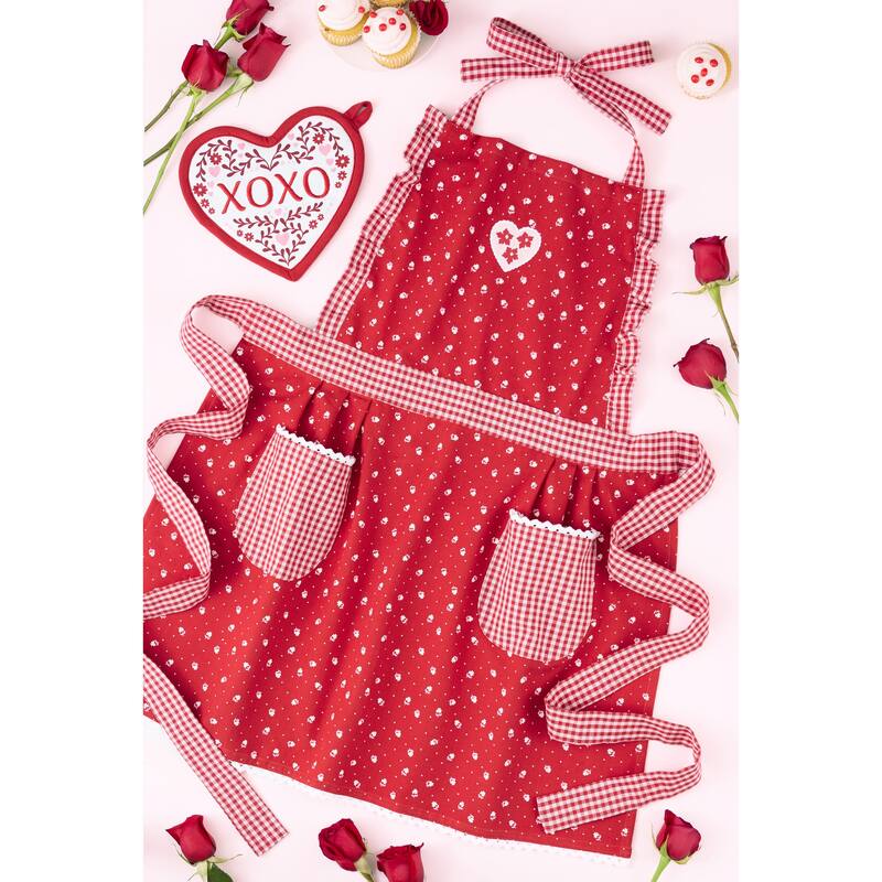 Design Imports Sweetheart Floral Embellished Apron