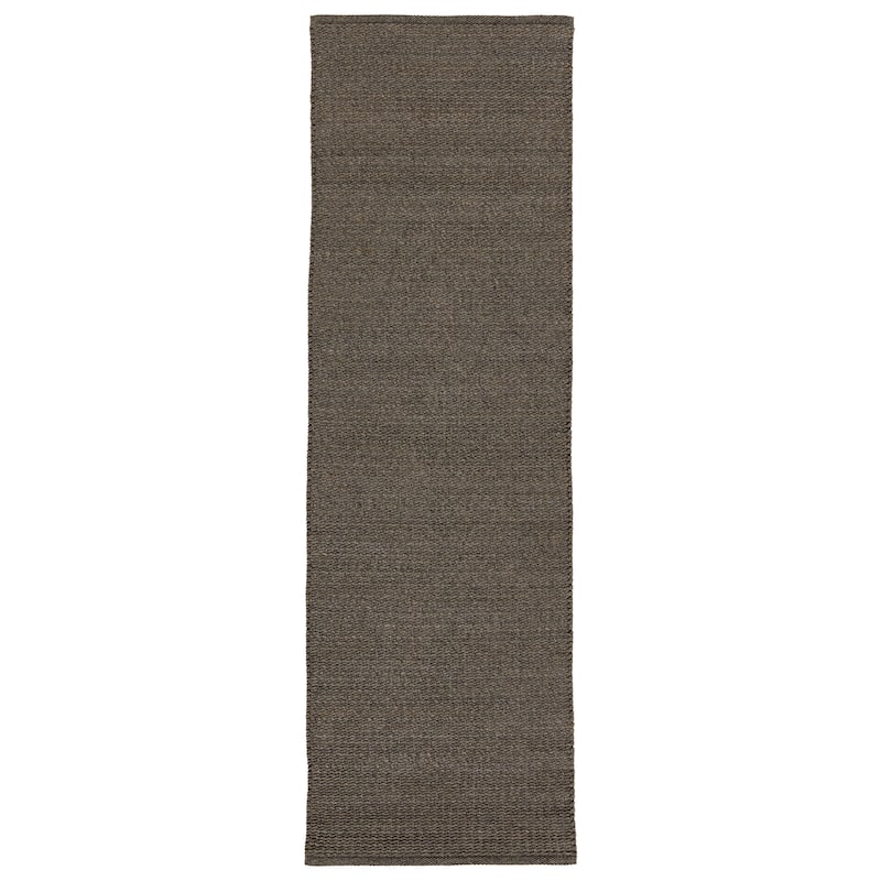 Barlow Indoor/ Outdoor Solid Brown/ Gray Area Rug