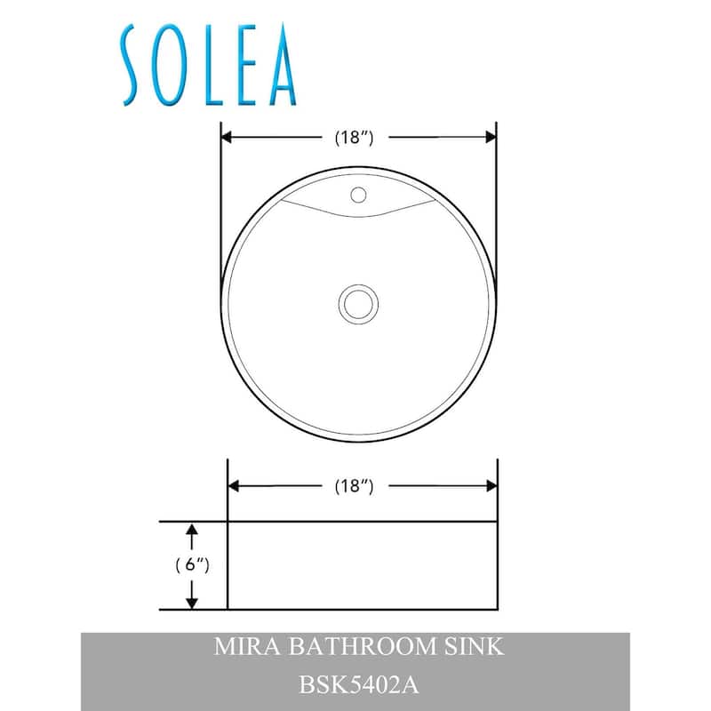 SAFAVIEH Solea Dicy Porcelain Ceramic Vitreous Oval 18 Inch White Bathroom Vessel Sink - 18.1" x 18.1" x 6.1" - 18Wx18Dx6H