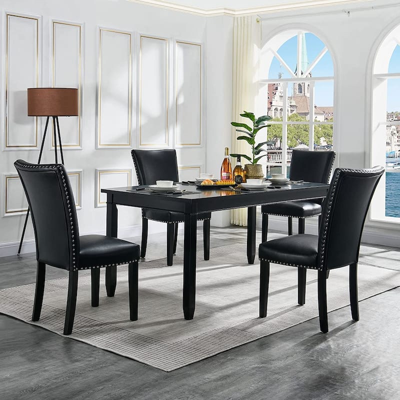 Chairs Faux Leather Dining Chairs Set of 2