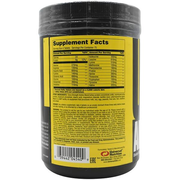 universal nutrition amino 1900 300 tablets peptide bonded amino acids