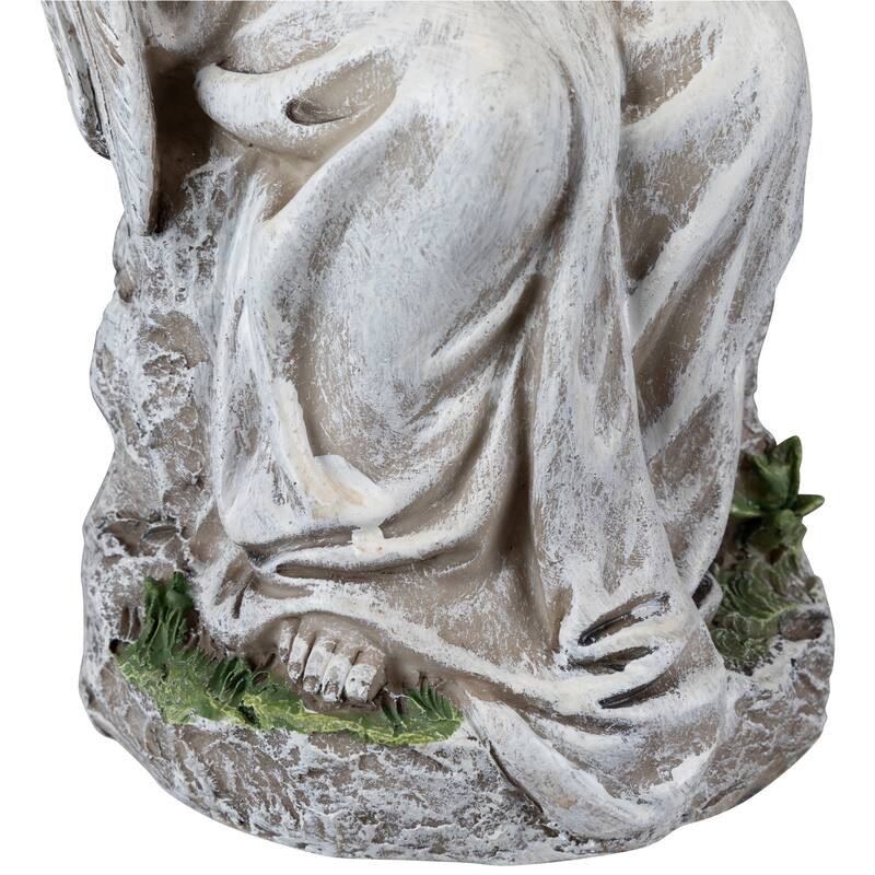Angel With Cross Memorial Statue - 13"