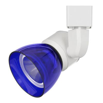 10W Integrated LED Track Fixture with Polycarbonate Head, White and Blue
