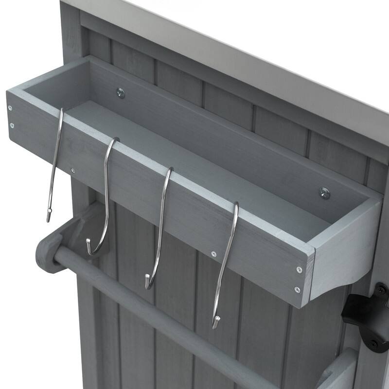 78.3" Outdoor Kitchen Island with Extendable Table, Trash Can Storage and Stainless Steel Top for BBQ Cooking