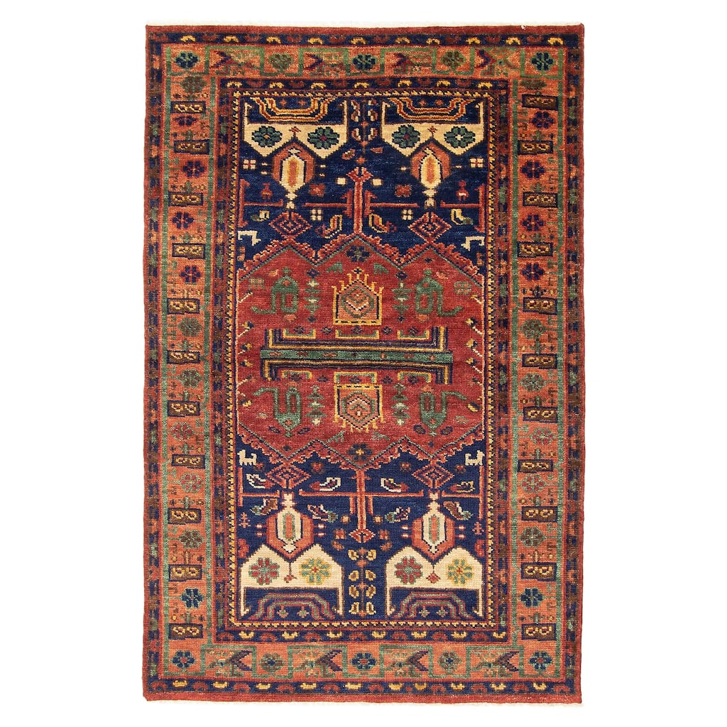 ECARPETGALLERY Hand-knotted Jules Serapi Dark Red Wool Rug - 4'10 x 7'7