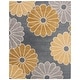 preview thumbnail 4 of 11, SAFAVIEH Handmade Daisies Grey New Zealand Wool Rug 6' x 9' - Grey/Yellow - Rectangle