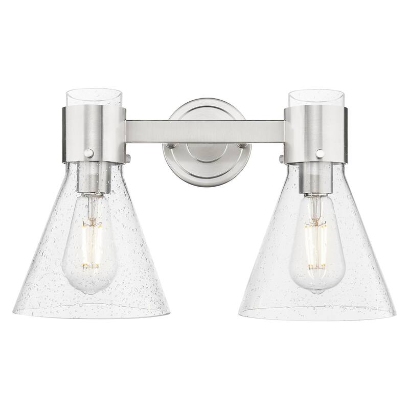 Innovations Lighting 464-2W-G464C-7SDY Lawton Cone 2 Light 16" Wide - Satin Nickel