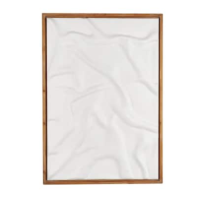 Wood Abstract Abstract Dimensional Shaped Wall Decor with Brown Wooden Frame - White - Roche River Decor