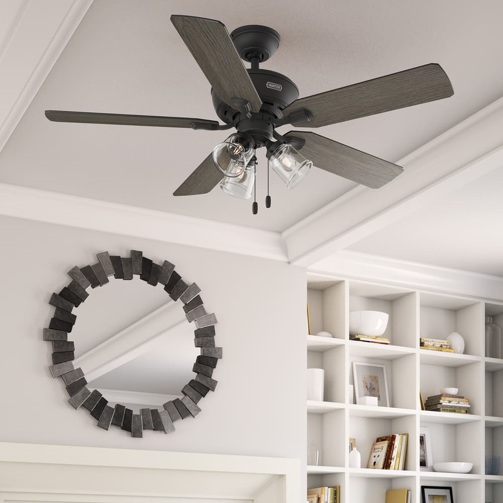 Hunter 52" Rosner Ceiling Fan with LED Light Kit and Pull Chain, Transitional, Casual