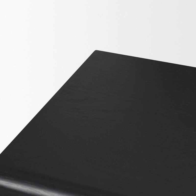 Rowan Black Oak Wood Closed 4 Door Sideboard - 82.0L x 20.0W x 32.0H