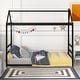 preview thumbnail 2 of 20, House Platform Twin Bed with Roof and Chimney Design, Sturdy Metal Frame