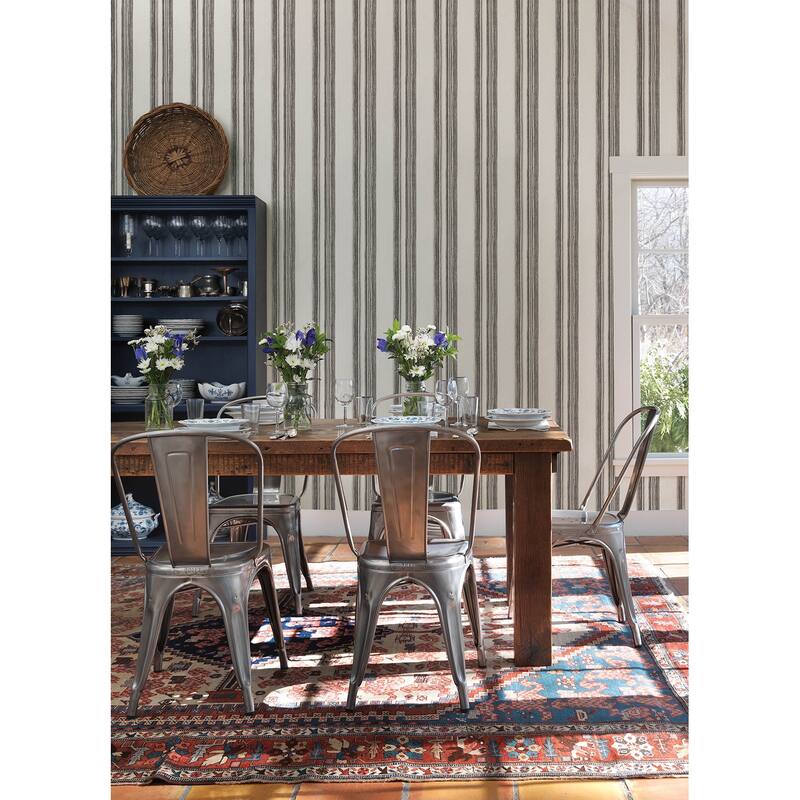 Loom Spun Charcoal Wallpaper