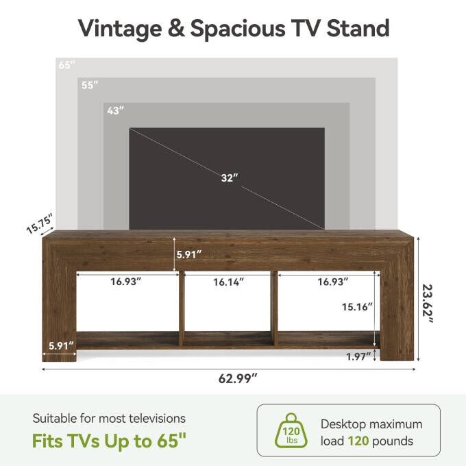 Solid Wood Low Entryway Table, 63-Inch Console Table with Shelf