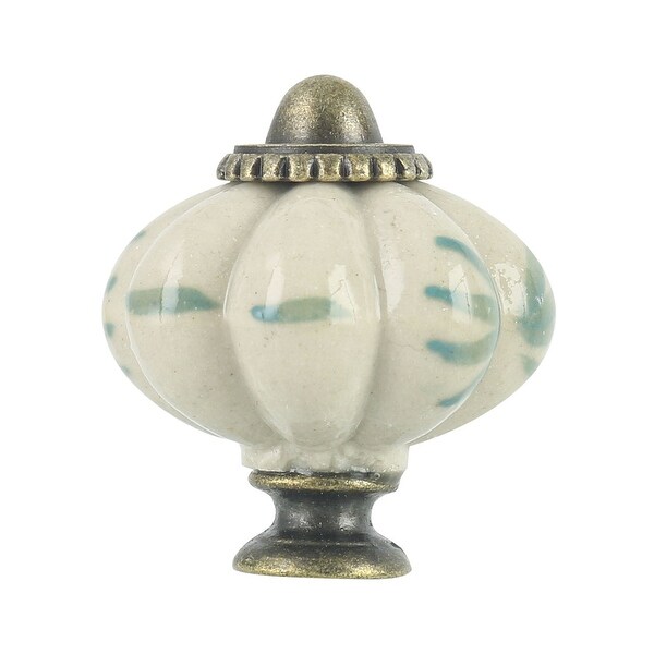 Ceramic Knobs Vintage Knob Drawer Round Pull Handle Furniture Cupboard Wardrobe Dresser Door Decorative, Beige - 1pcs
