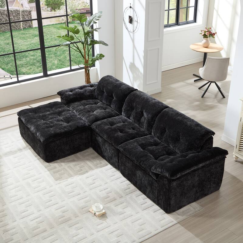 Modular Convertible Cushioned Sleeper Sofa Set