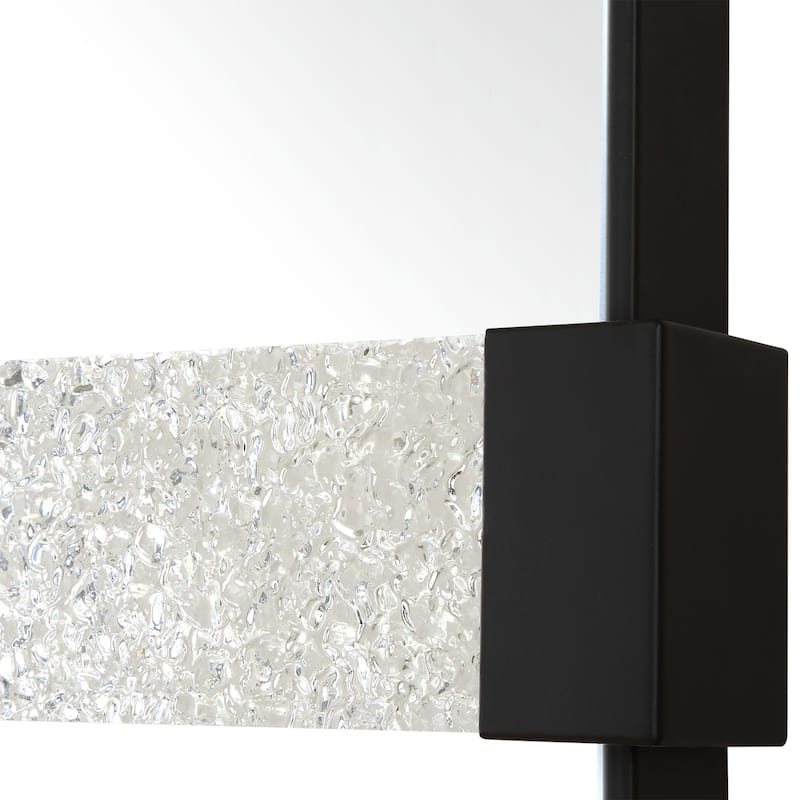 Rectangular Framed Dressing Wall Mirror - 72" - Satin Black Finish