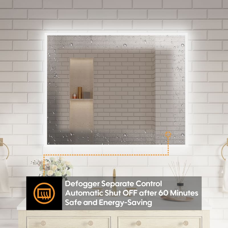 Modern Wall Mounted LED Bathroom Frontlit/Backlit Mirror With PMMA Diffuser
