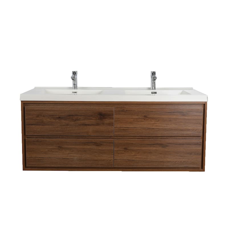 Sage 48" wall mounted bathroom vanity with double basin acrylic top