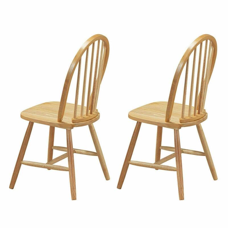 Set of 2 Vintage Windsor Dining Side Wood Chairs - 21" x 24" x 36.5" (L x W x H)