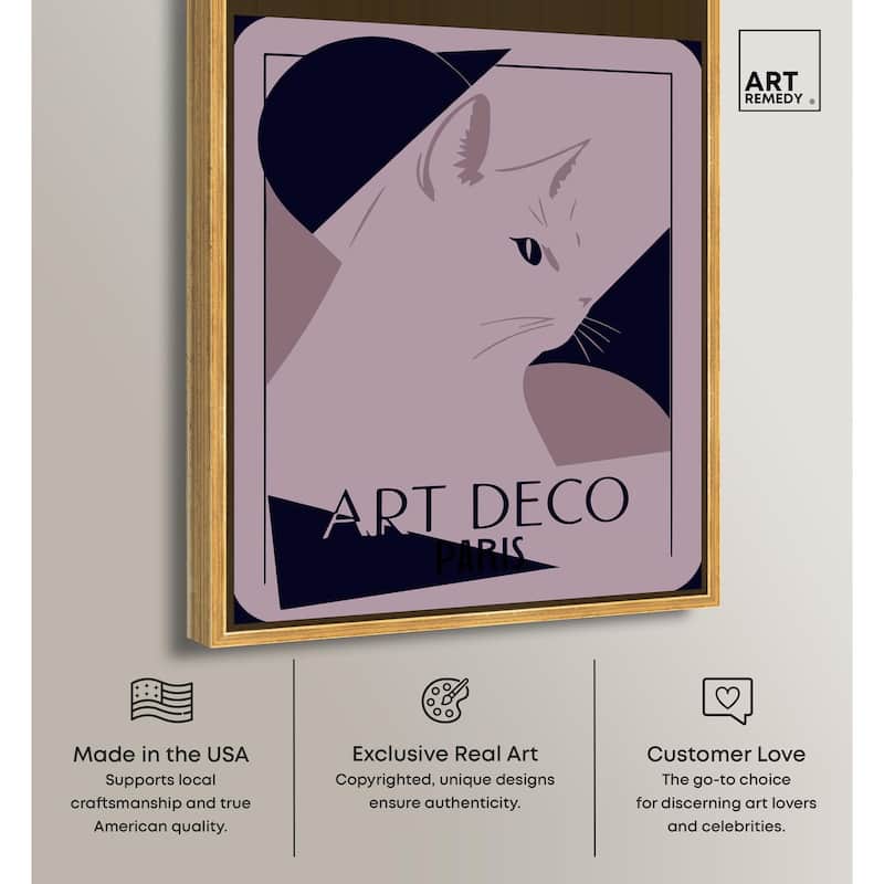 Cat Deco Canvas by Art Remedy