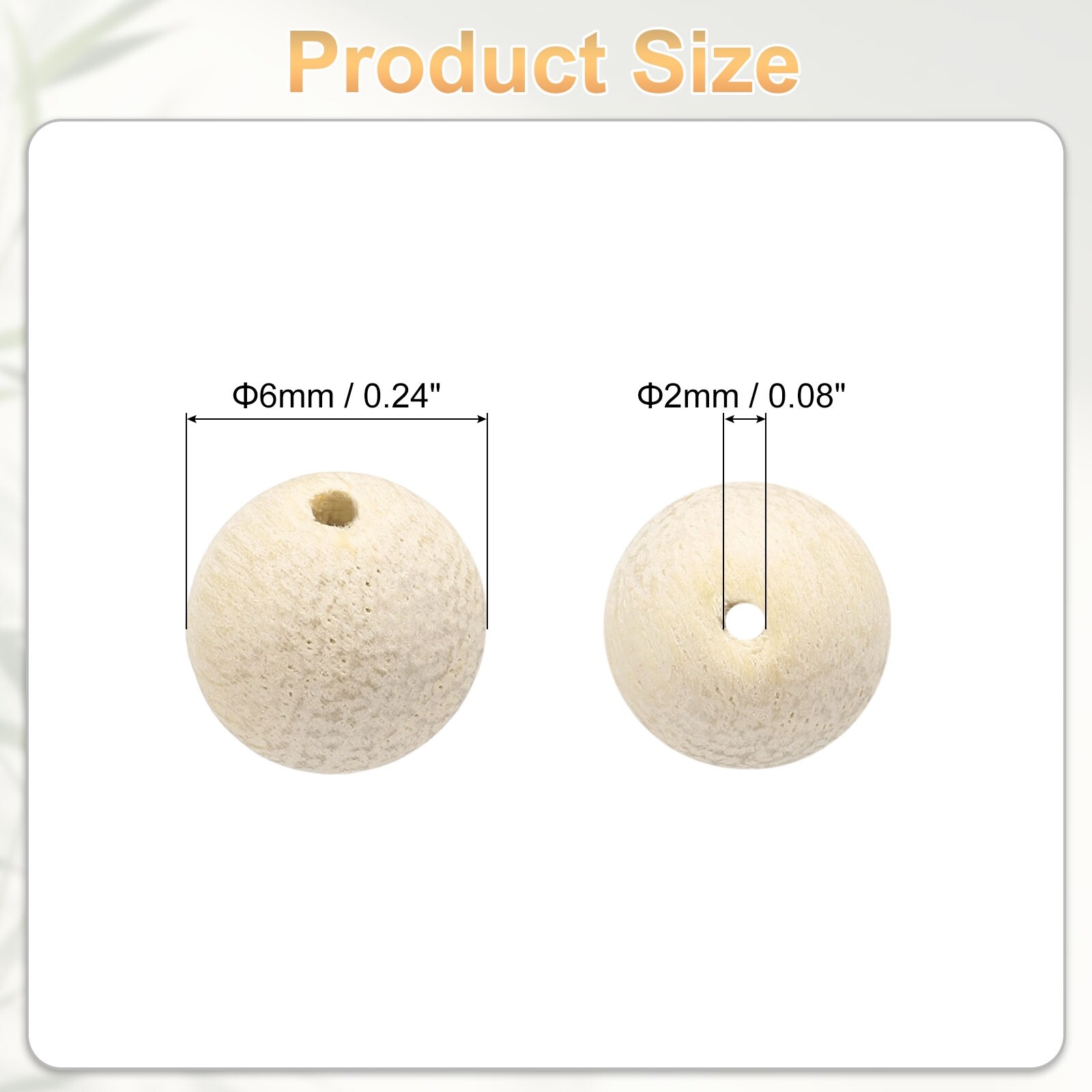 Round Polished Wooden Loose Beads for Craft