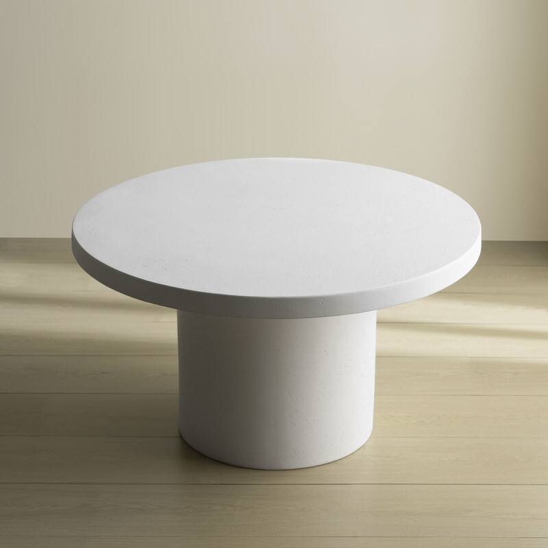 Travertine Round Coffee Table Circle Pedestal Table