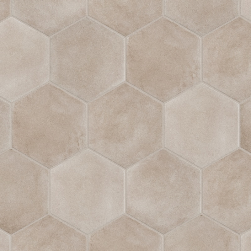Merola Tile Matter Hex Taupe 7-7/8" x 9" Porcelain Floor and Wall Tile