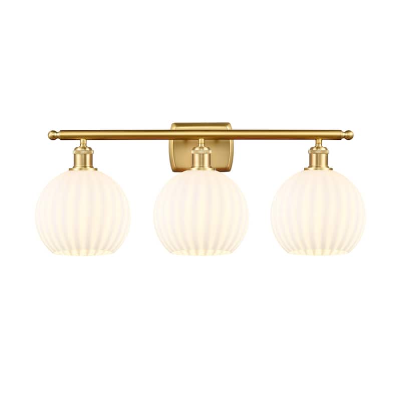 Innovations Lighting 516-3W-11-28-White Venetian-Bathroom Vanity Light - Satin Gold / White Venetian