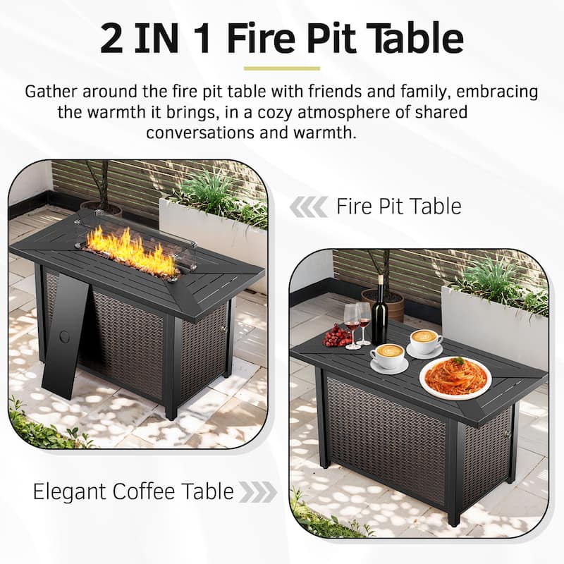Pocassy 6PCS Sofa Chair with Fire Table