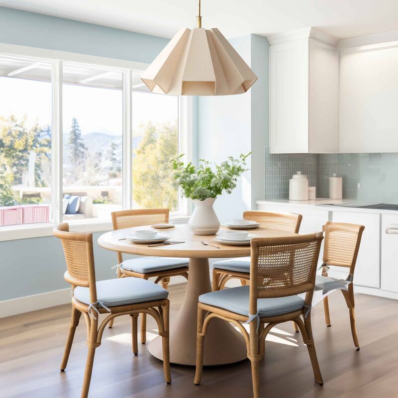 Geometric Modern Pendant Light - Metal, Fabric & Gold, Ivory Geometric Light Fixture For Modern, Coastal, Minimalist Room Decor