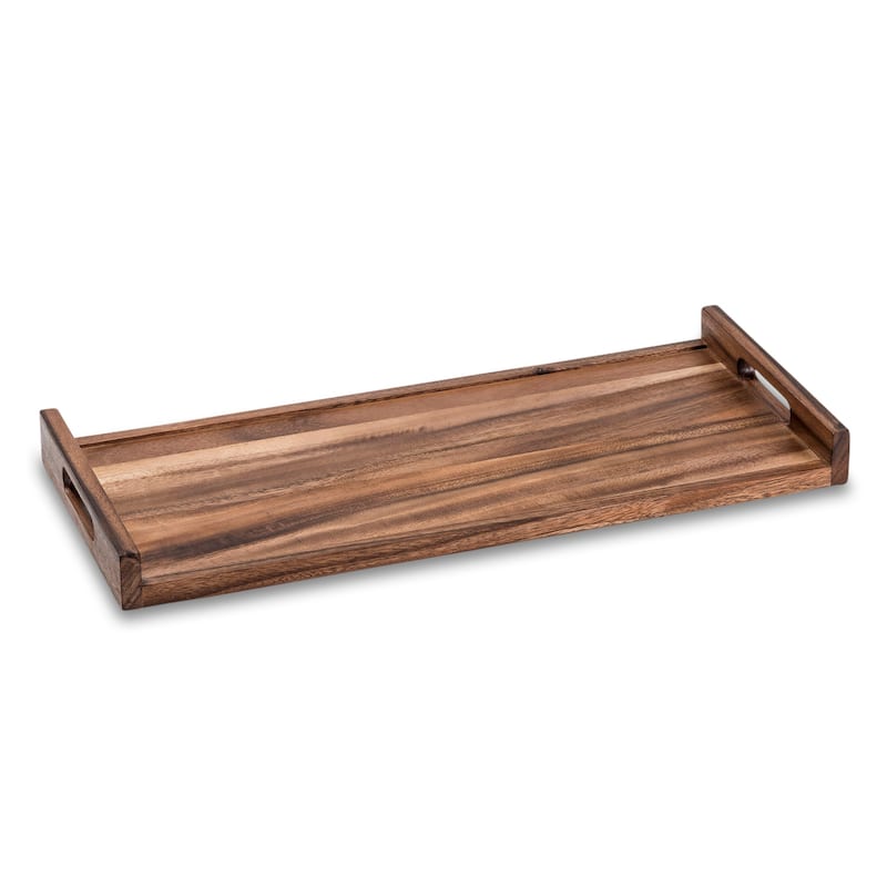 Serving Tray - solid bottom - Long - Brown