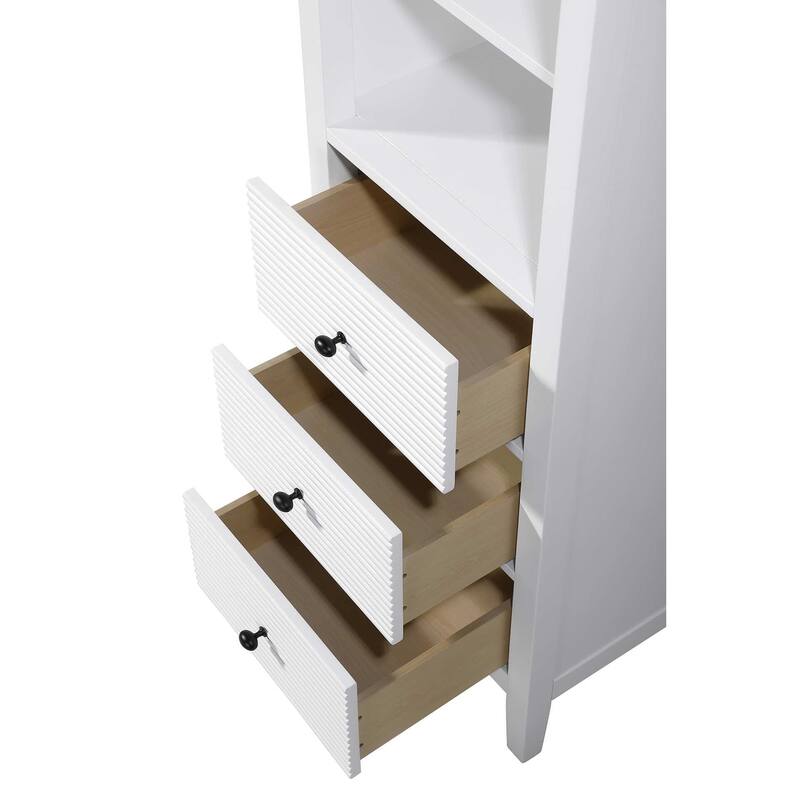 Kensington 16-28 Inch Open Shelving Bath Storage Cabinet