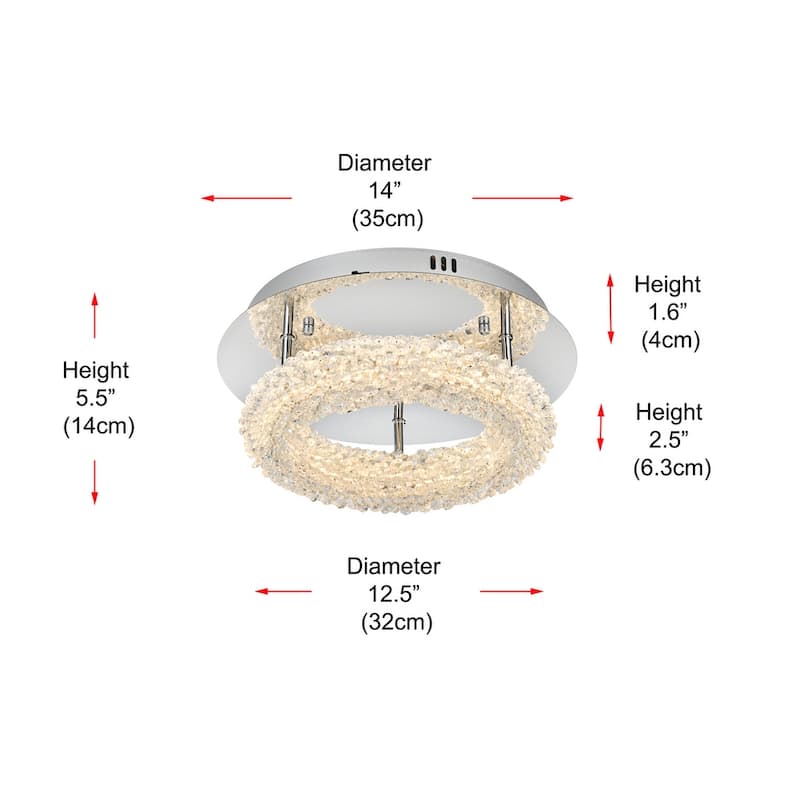 14 inch Adjustable LED Flush Mount