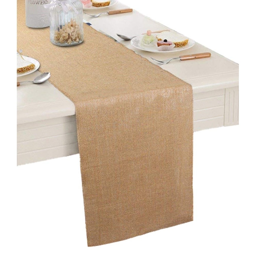 Natural Tan Burlap Table Runner 13x108, Event Linens