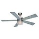 preview thumbnail 12 of 14, Ashford 52 in. Brushed Nickel Ceiling Fan with Reversible Black-Weathered Gray Blades, Dimmable LED Up-Down Light Kit and Remote