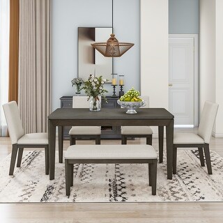 47.2" Upholstered Dining & Entryway Bench - Rubber Wood, Padded Seat, 400 Lb Capacity, Beige