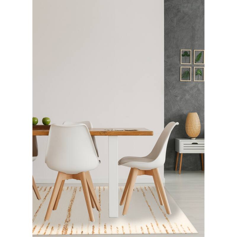 ECARPETGALLERY Braid weave Sienna Cream Wool Rug - 5'5 x 7'7