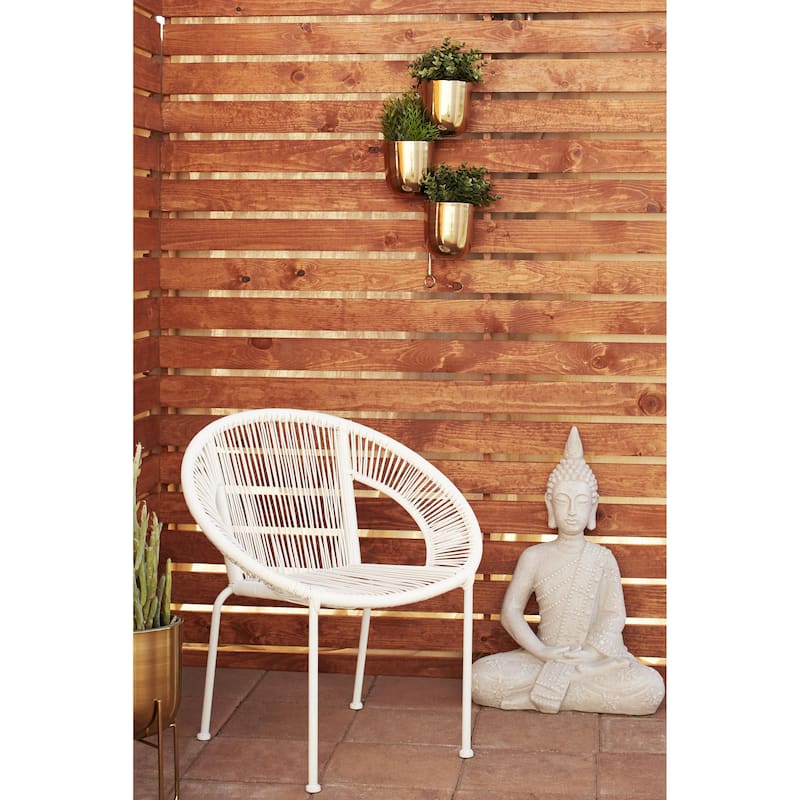 Magnesium Oxide Buddha Indoor Outdoor Meditating Garden Sculpture with Floral Carvings - Gray - Roche River Decor