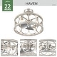 preview thumbnail 5 of 12, Hunter Haven 22" Fandelier Ceiling Fan w/ Light, Remote - Modern, Industrial, Farmhouse - Small Spaces