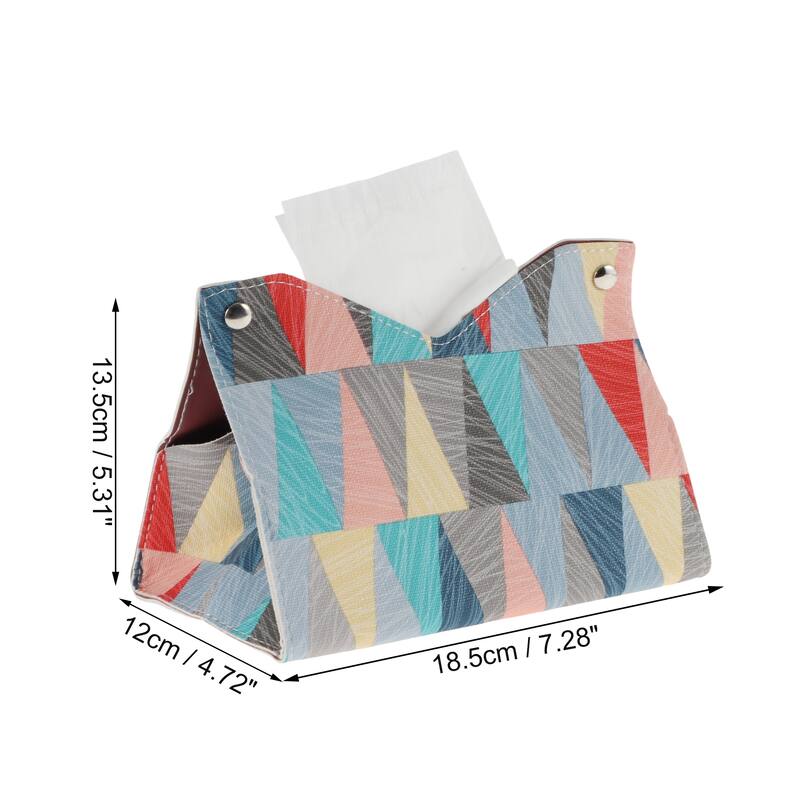 1Pcs Durable Geometric Pattern Tissue Box Cover for Living Room Table Desk - Blue