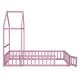 preview thumbnail 9 of 7, Twin Size Wooden Children's Bed Platform Bed with Detachable Headboard and Integrated Clothes Drying Rack