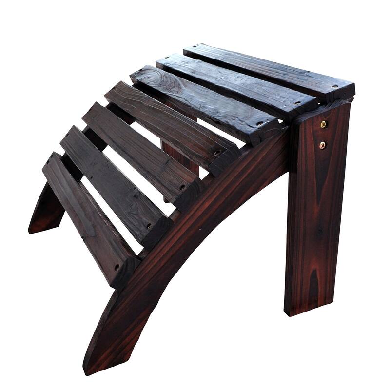 Laguna Wood Outdoor Patio Adirondack Chair Ottoman - Scorched Brown