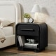 preview thumbnail 16 of 28, Bellamy Curved 1-Drawer Nightstand Black Oak