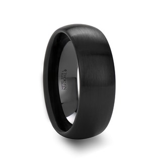 Thorsten RAIDER | Mens Tungsten Ring | Plain Black Domed Matte 