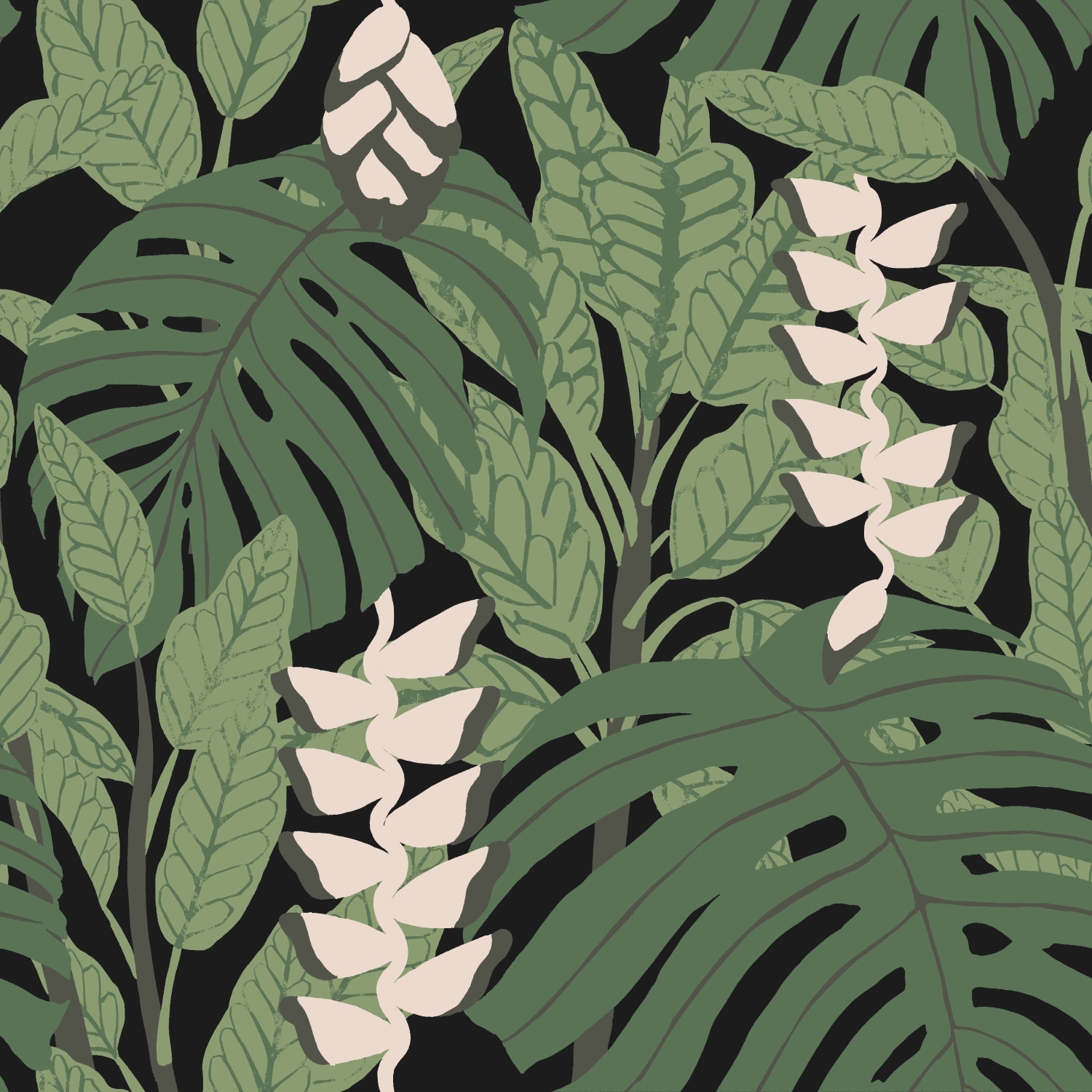 Finlayson Green & Black Bunaken Peel and Stick Wallpaper