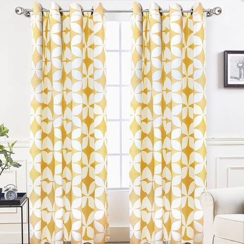 DriftAway Amelia Geo Thermal Insulated Blackout Curtain Panel Pair