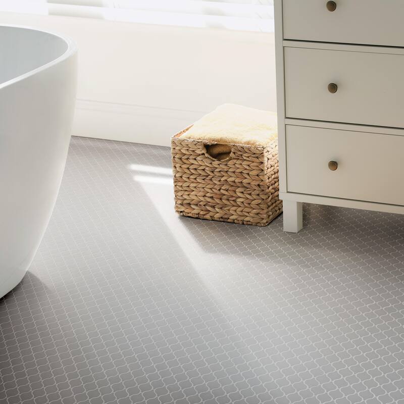 Merola Tile Metro Lantern Matte Light Grey 9-1/2" x 10-3/4" Porcelain Mosaic Floor and Wall Tile - Case (20 Tiles)