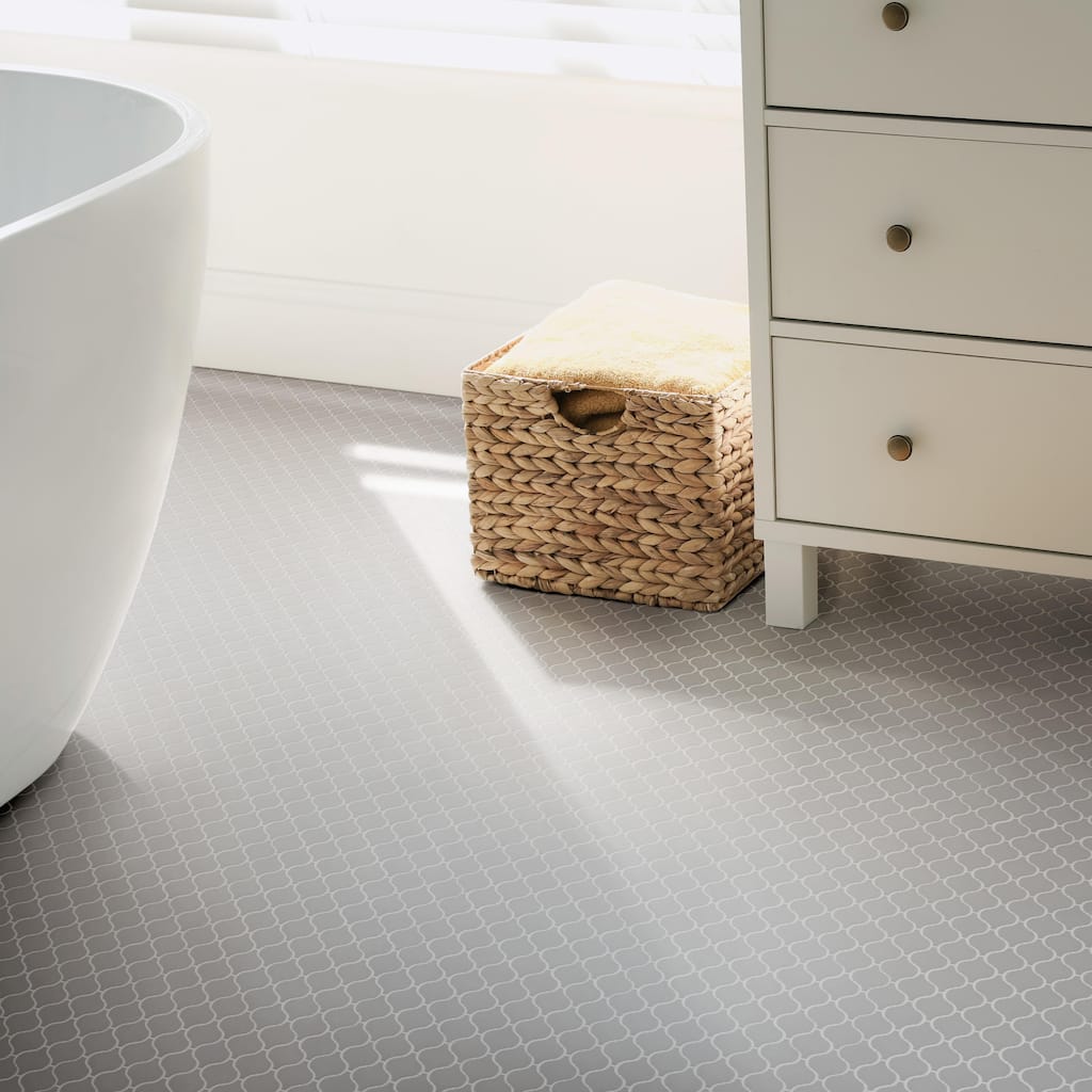 Merola Tile Metro Lantern Matte Light Grey 9-1/2" x 10-3/4" Porcelain Mosaic Floor and Wall Tile